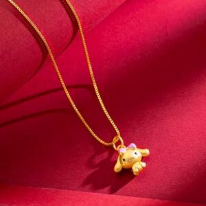 24K Cinnamoroll Pendant Necklace Sanrio Luxury Collectible